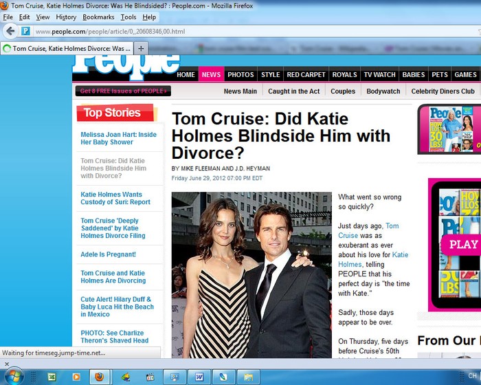 Trang People: Liệu Katie Holmes có làm tổn thương Tom Cruise với đơn ly hôn?